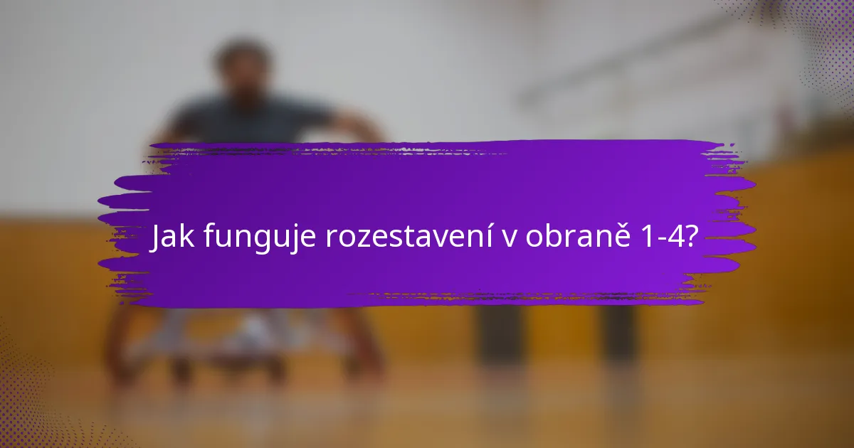 Jak funguje rozestavení v obraně 1-4?