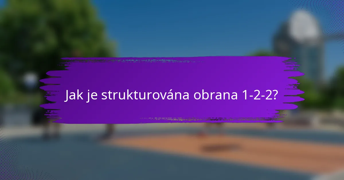 Jak je strukturována obrana 1-2-2?